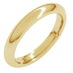10K Yellow Gold 3 mm Comfort-Fit Half Round Band Size 7.5