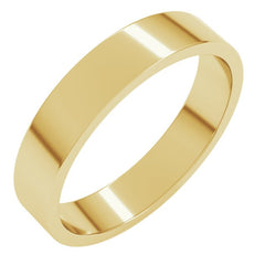 10K Yellow Gold 4 mm Flat Band Size 10