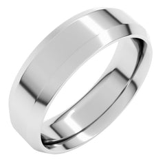 Platinum 6 mm Beveled-Edge Comfort-Fit Flat Band Size 9