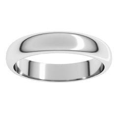 10K White Gold 4 mm Half Round Band Size 9.5