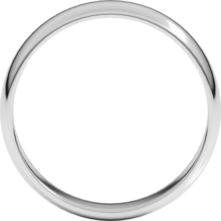 14K White Gold 5 mm Lightweight Half Round Band Size 7.5