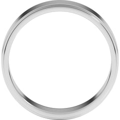10K White Gold 6 mm Stepped-Edge Flat Band Size 10
