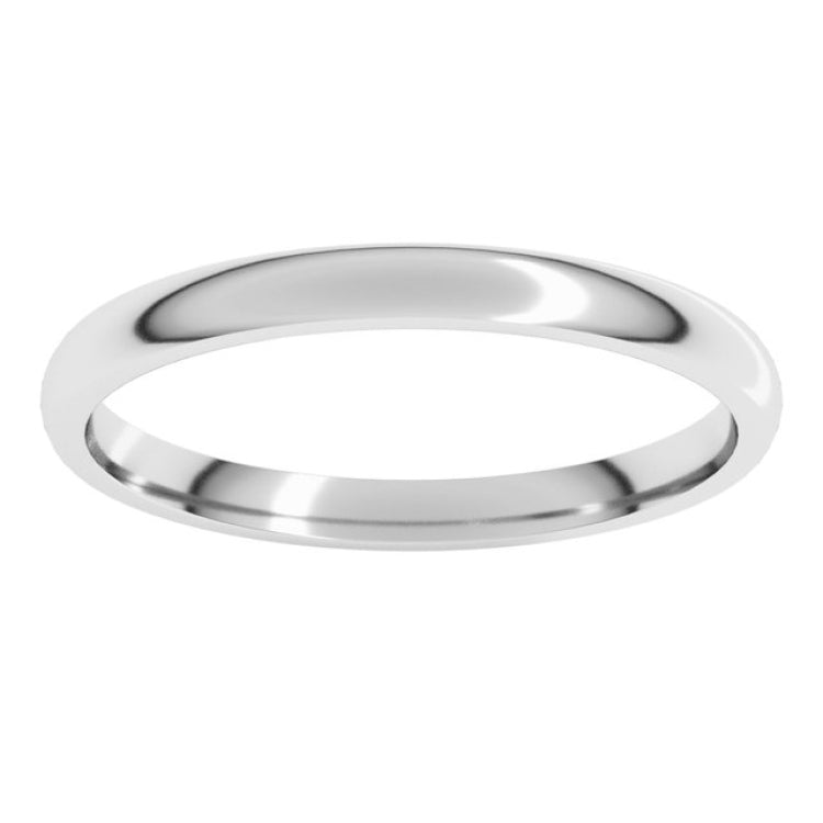 Sterling Silver 2 mm Lightweight Comfort-Fit Half Round Band Size 5