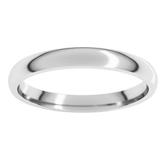 18K White Gold 2.5 mm Lightweight Comfort-Fit Half Round Band Size 6.5