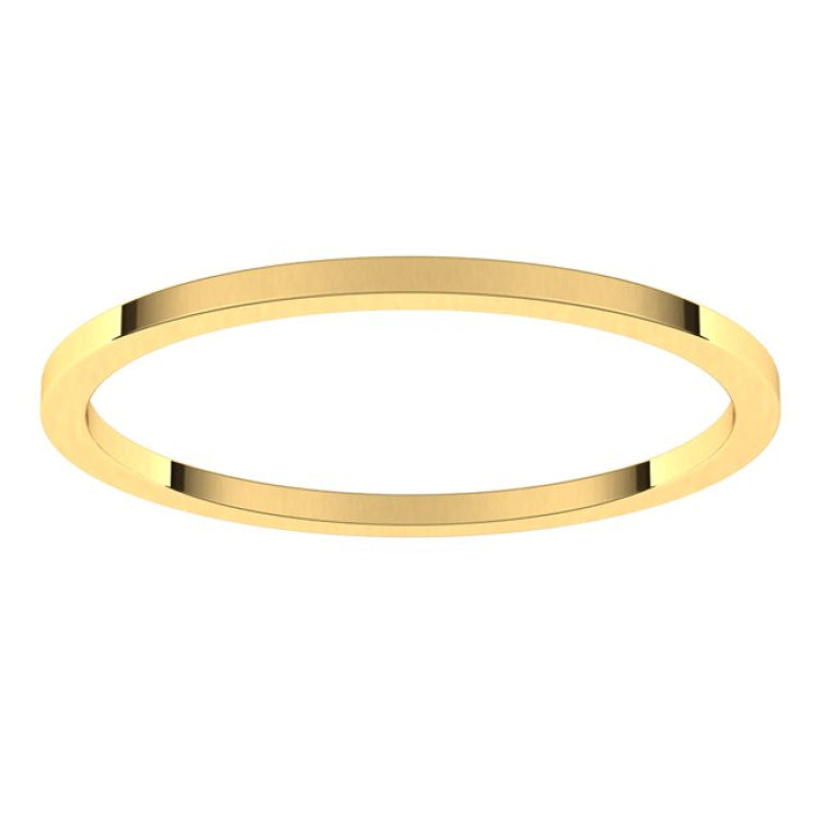 10K Yellow Gold 1 mm Flat Band Size 7