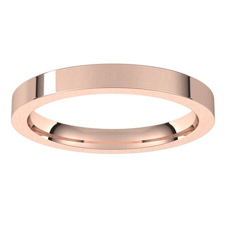 18K Rose Gold 2.5 mm Comfort-Fit Flat Band Size 7