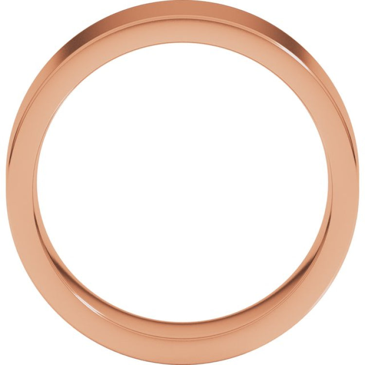 18K Rose Gold 7 mm Comfort-Fit Flat Band Size 8