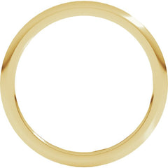 14K Yellow Gold 1 mm Comfort-Fit Half Round Band Size 10