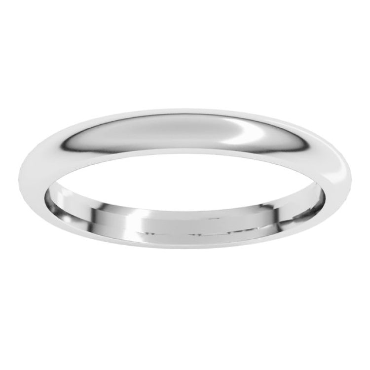 10K White Gold 2.5 mm Comfort-Fit Half Round Band Size 5.5