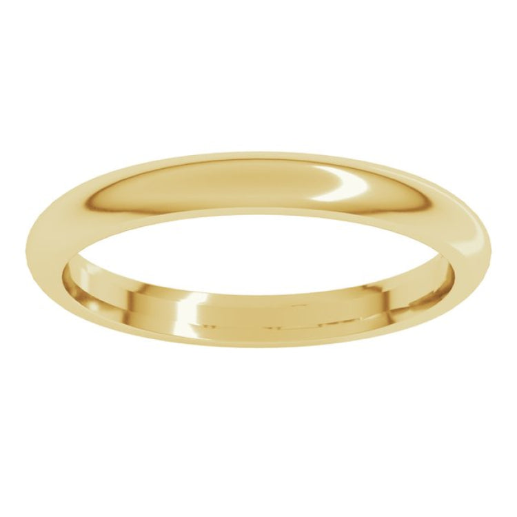 18K Yellow Gold 2.5 mm Comfort-Fit Half Round Band Size 7.5