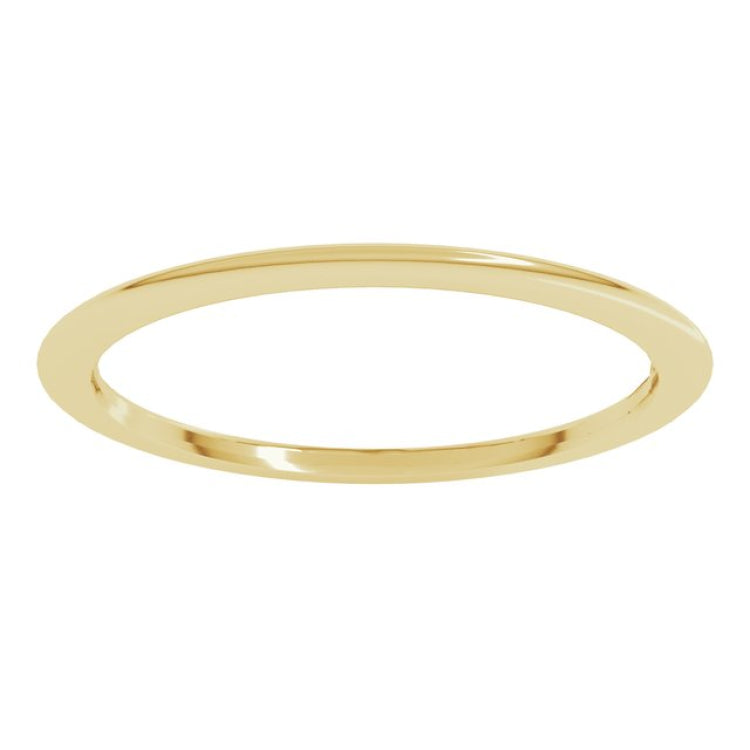 14K Yellow Gold 1 mm Comfort-Fit Half Round Band Size 9