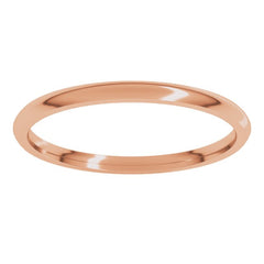 14K Rose Gold 1.5 mm Lightweight Comfort-Fit Half Round Band Size 4