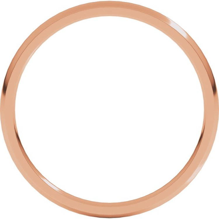 14K Rose Gold 1.5 mm Half Round Comfort Fit Light Band Size 8.5