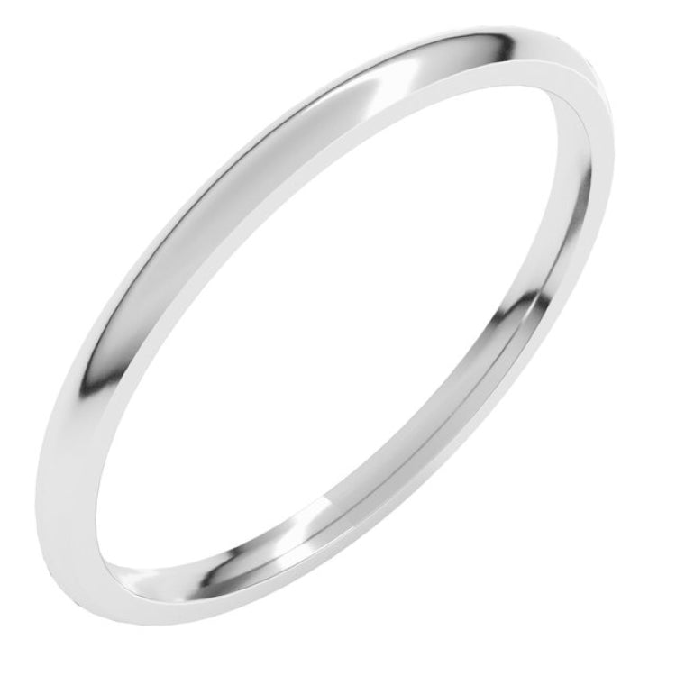 Sterling Silver 1.5 mm Lightweight Comfort-Fit Half Round Band Size 5