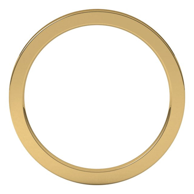 18K Yellow Gold 1.5 mm Comfort-Fit Flat Band Size 6.5