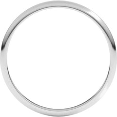 14K White Gold 1.5 mm Lightweight Half Round Band Size 4