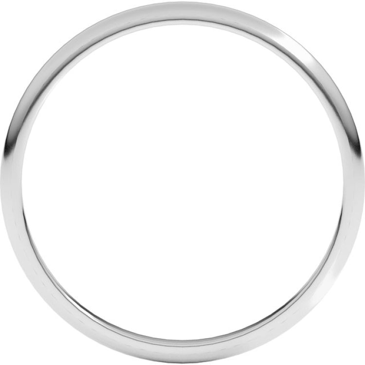 10K White Gold 1.5 mm Lightweight Half Round Band Size 6