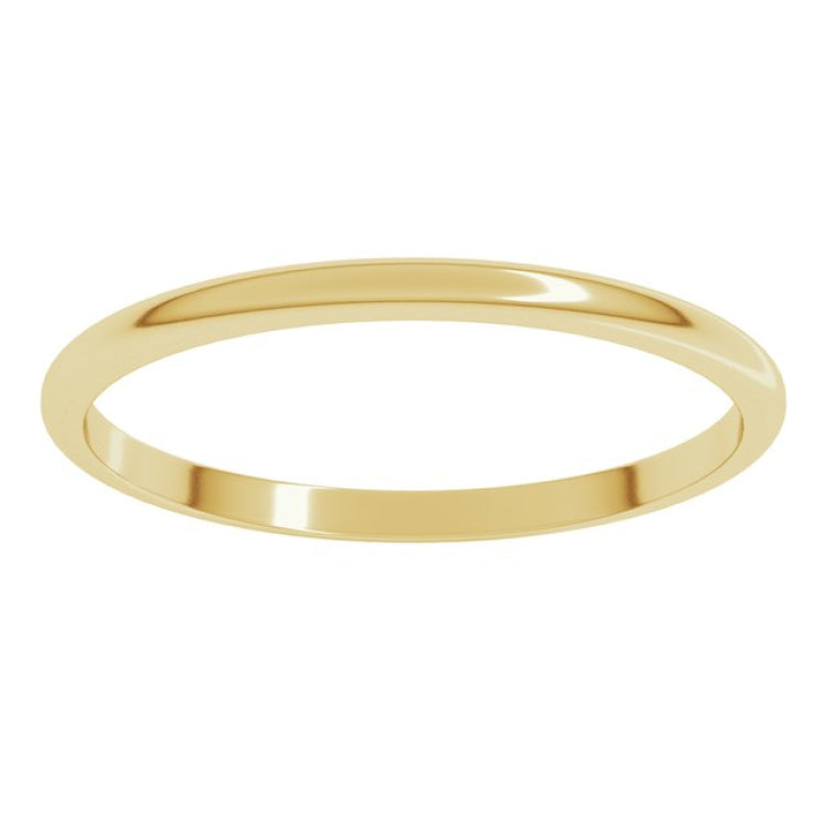 10K Yellow Gold 1.5 mm Lightweight Half Round Band Size 9.5