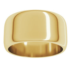 14K Yellow Gold 10 mm Half Round Band Size 8