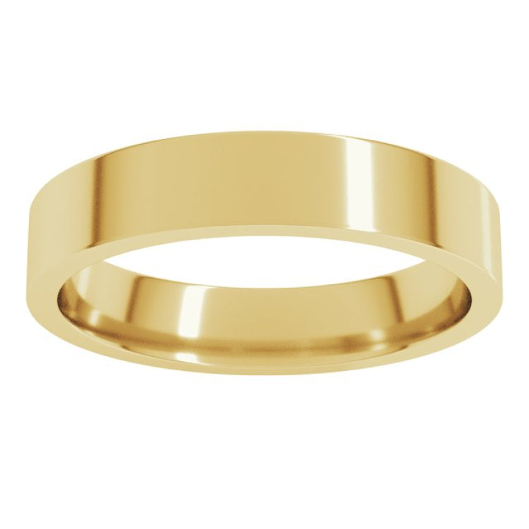10K Yellow Gold 4 mm Lightweight Comfort-Fit Flat Band Size 5.5