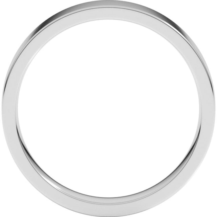 10K White Gold 4 mm Lightweight Comfort-Fit Flat Band Size 5
