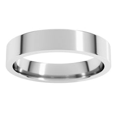 14K White Gold 4 mm Lightweight Comfort-Fit Flat Band Size 6.5