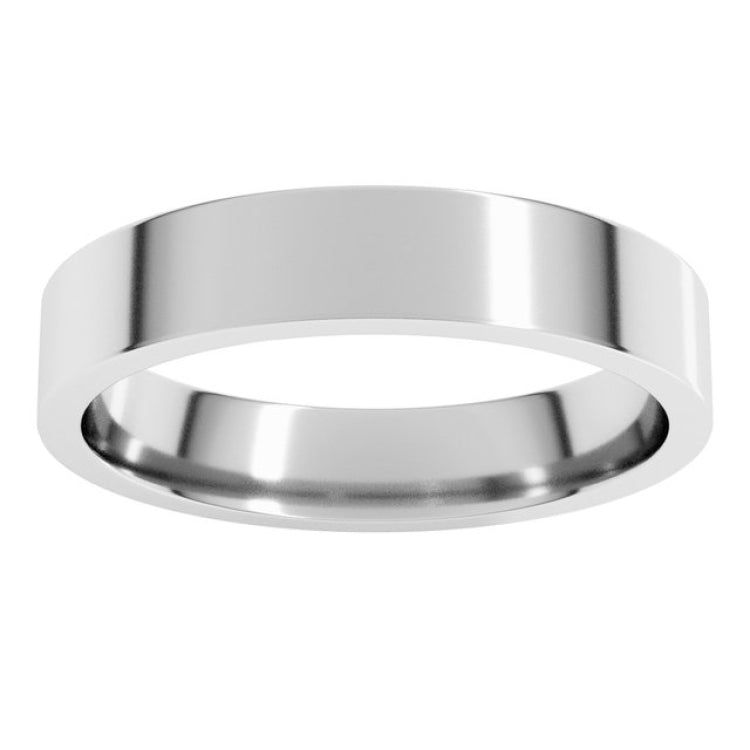 Platinum 4 mm Lightweight Comfort-Fit Flat Band Size 6.5