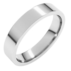 14K White Gold 4 mm Lightweight Comfort-Fit Flat Band Size 7
