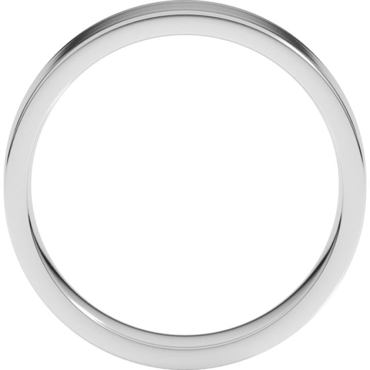 14K White Gold 5 mm Lightweight Comfort-Fit Flat Band Size 8