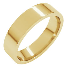 14K Yellow Gold 5 mm Lightweight Comfort-Fit Flat Band Size 8