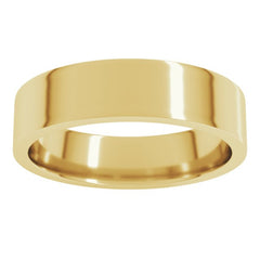 14K Yellow Gold 5 mm Lightweight Comfort-Fit Flat Band Size 8