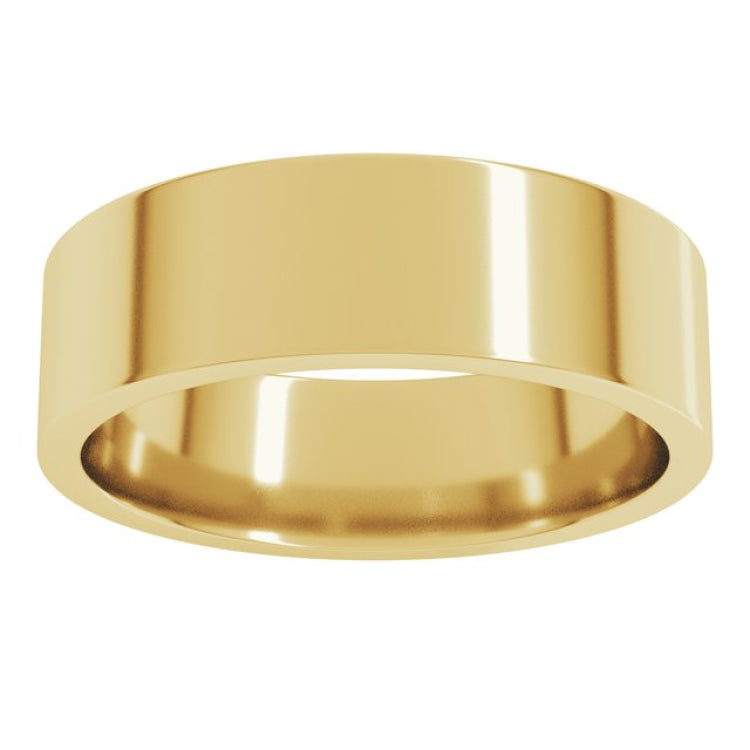 14K Yellow Gold 6 mm Lightweight Comfort-Fit Flat Band Size 7