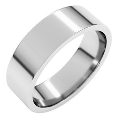 10K White Gold 6 mm Lightweight Comfort-Fit Flat Band Size 8
