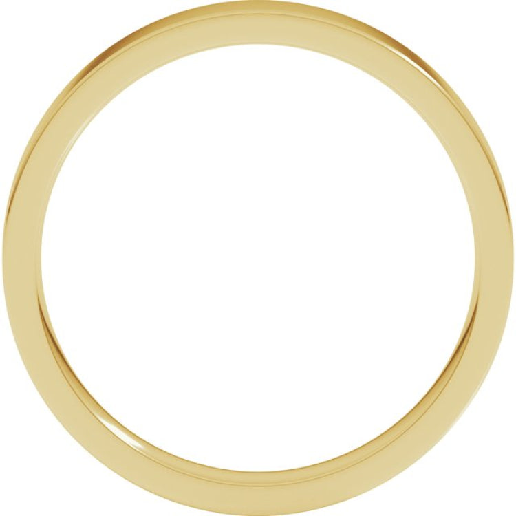 18K Yellow Gold 3 mm Flat Comfort Fit Light Band Size 10.5