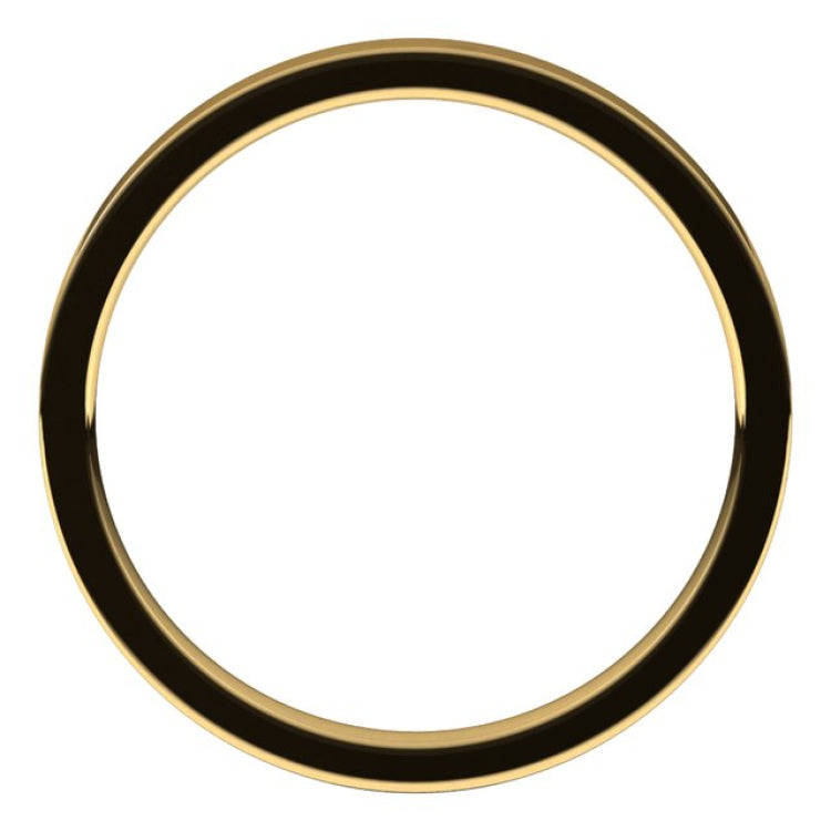 18K Yellow Gold 2 mm Flat Comfort Fit Light Band Size 5