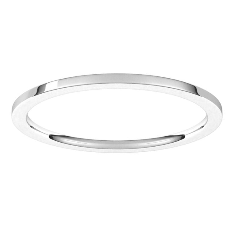Sterling Silver 1 mm Flat Comfort Fit Light Band Size 6