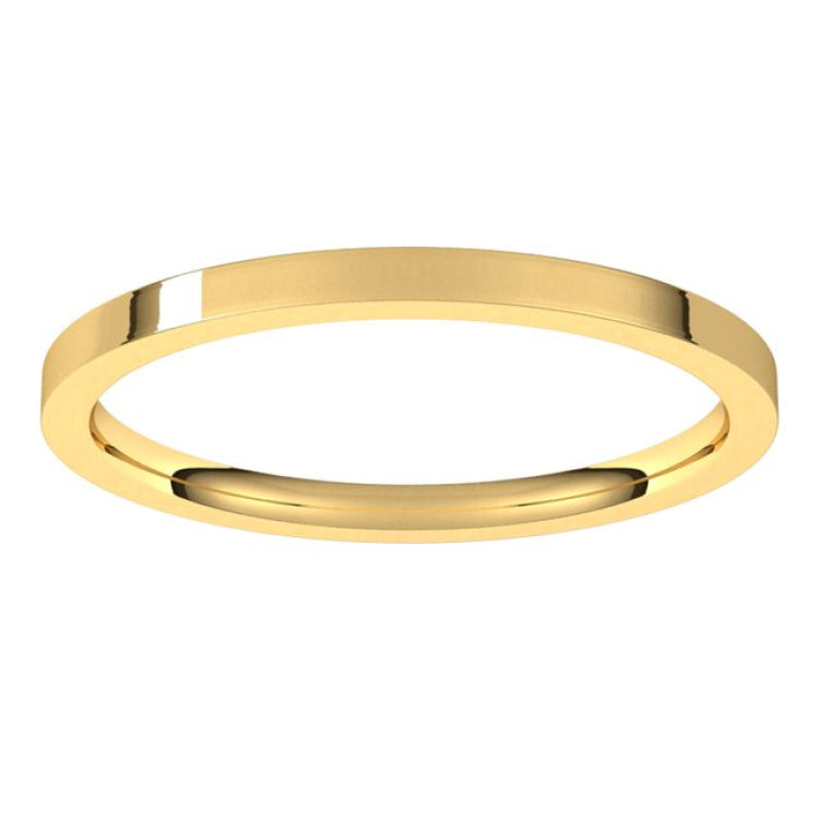 14K Yellow Gold 1.5 mm Flat Comfort Fit Light Band Size 7