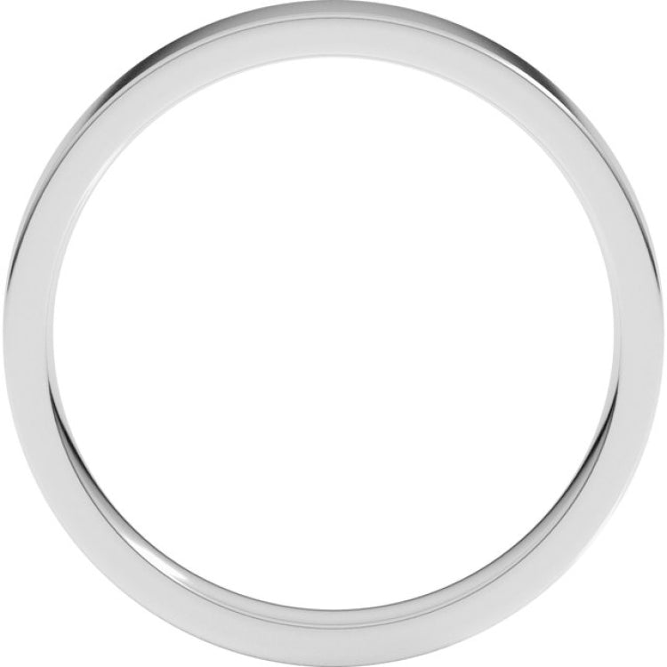 14K White Gold 3 mm Lightweight Comfort-Fit Flat Band Size 7