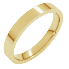 10K Yellow Gold 3 mm Lightweight Comfort-Fit Flat Band Size 7