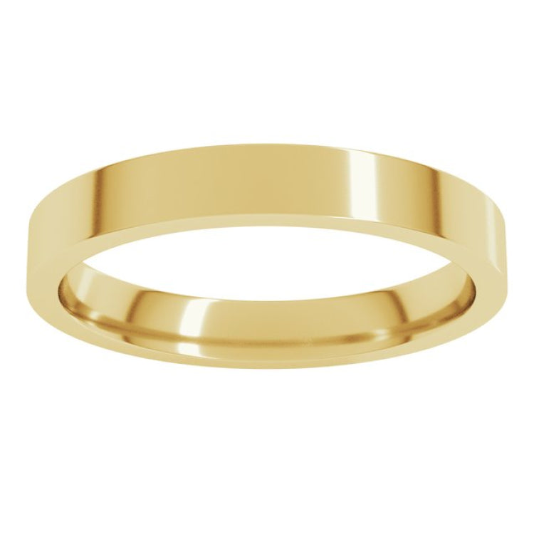 14K Yellow Gold 3 mm Flat Comfort Fit Light Band Size 9.5