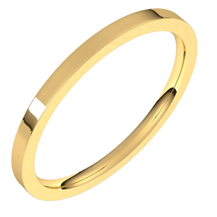 14K Yellow Gold 1.5 mm Lightweight Comfort-Fit Flat Band Size 9