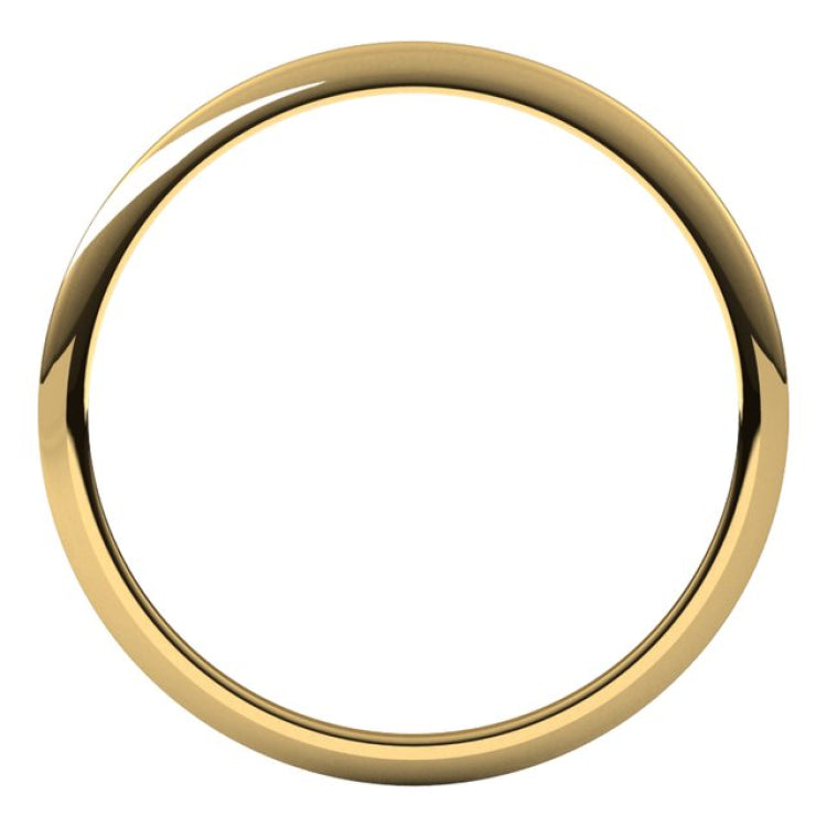 14K Yellow Gold 1 mm Half Round Band Size 13