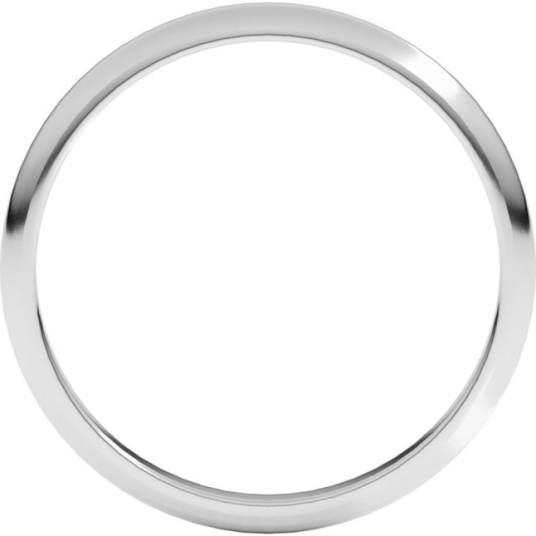 Platinum 2 mm Half Round Band Size 19