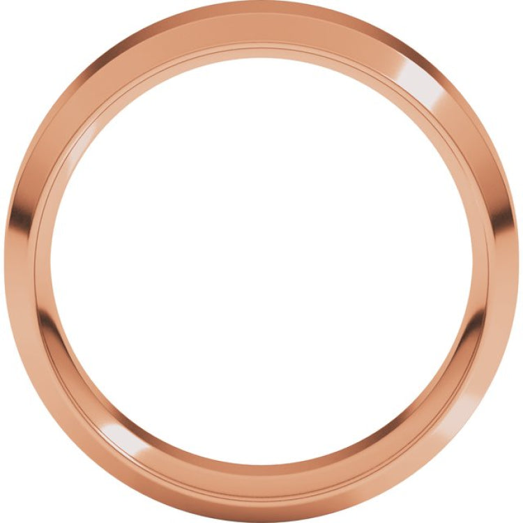 14K Rose Gold 7 mm Beveled-Edge Comfort-Fit Flat Band Size 10.5