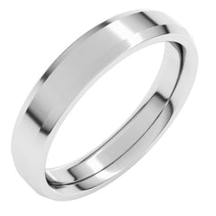Platinum 4 mm Beveled-Edge Comfort-Fit Flat Band Size 8