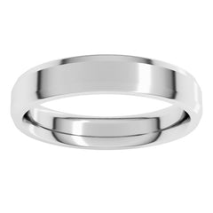 Platinum 4 mm Beveled-Edge Comfort-Fit Flat Band Size 8
