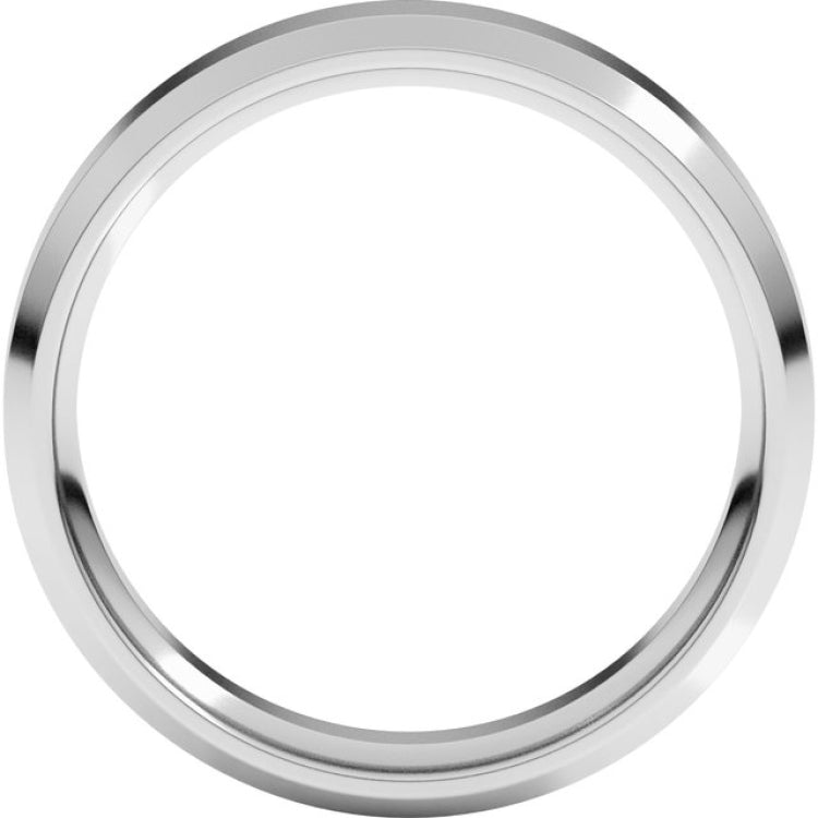 14K White Gold 5 mm Beveled-Edge Comfort-Fit Flat Band Size 9