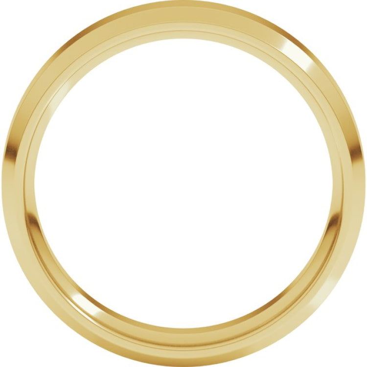 10K Yellow Gold 5 mm Beveled-Edge Comfort-Fit Flat Band Size 10