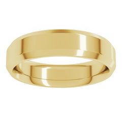 18K Yellow Gold 5 mm Beveled-Edge Comfort-Fit Flat Band Size 6