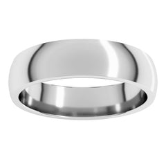 14K White Gold 5 mm Lightweight Comfort-Fit Half Round Band Size 7.5